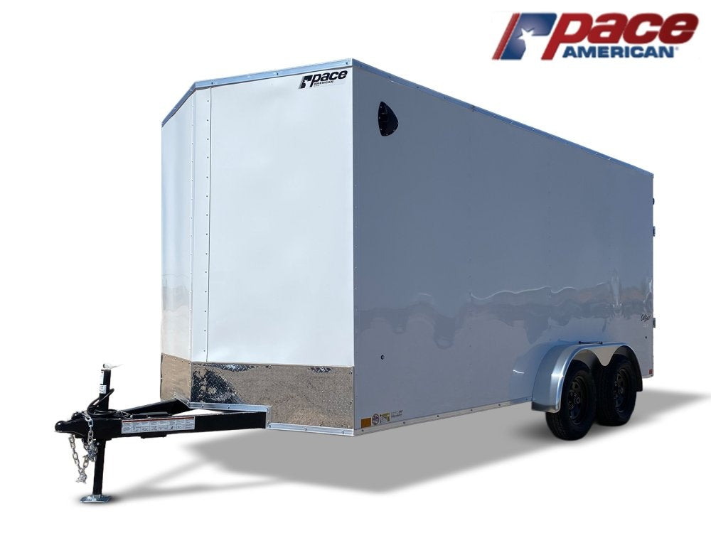 7 x 16 Outback DLX Flat Top V Nose (2) - 3500 lbs Axles - Enclosed - TrailerSwap