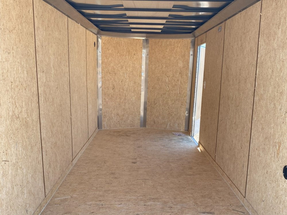 7 x 16 Outback DLX Flat Top V Nose (2) - 3500 lbs Axles - Enclosed - TrailerSwap