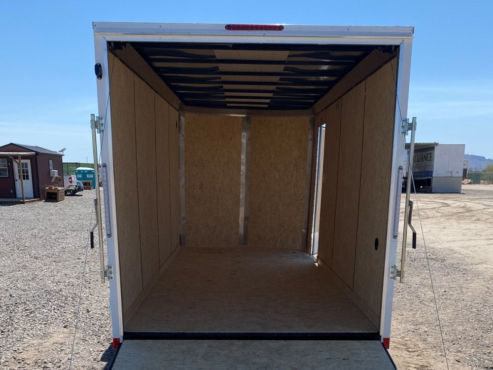 7 x 16 Outback DLX Flat Top V Nose (2) - 3500 lbs Axles - Enclosed - TrailerSwap