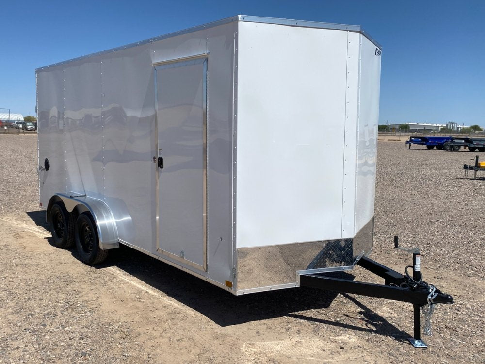 7 x 16 Outback DLX Flat Top V Nose (2) - 3500 lbs Axles - Enclosed - TrailerSwap