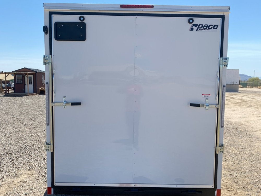 7 x 16 Outback DLX Flat Top V Nose (2) - 3500 lbs Axles - Enclosed - TrailerSwap