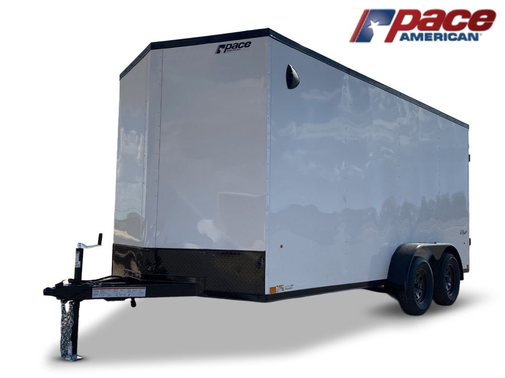 7 x 16 Outback DLX Flat Top V Nose (2) - 3500 lbs Axles - Enclosed - TrailerSwap