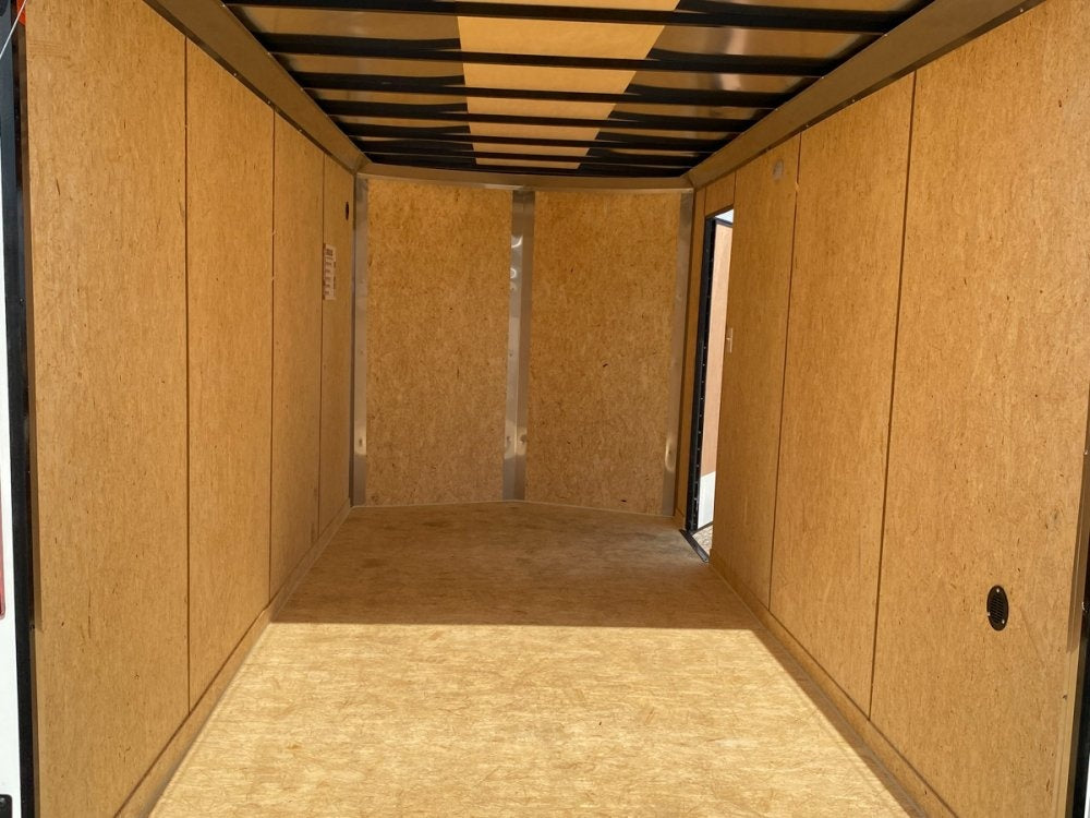 7 x 16 Outback DLX Flat Top V Nose (2) - 3500 lbs Axles - Enclosed - TrailerSwap