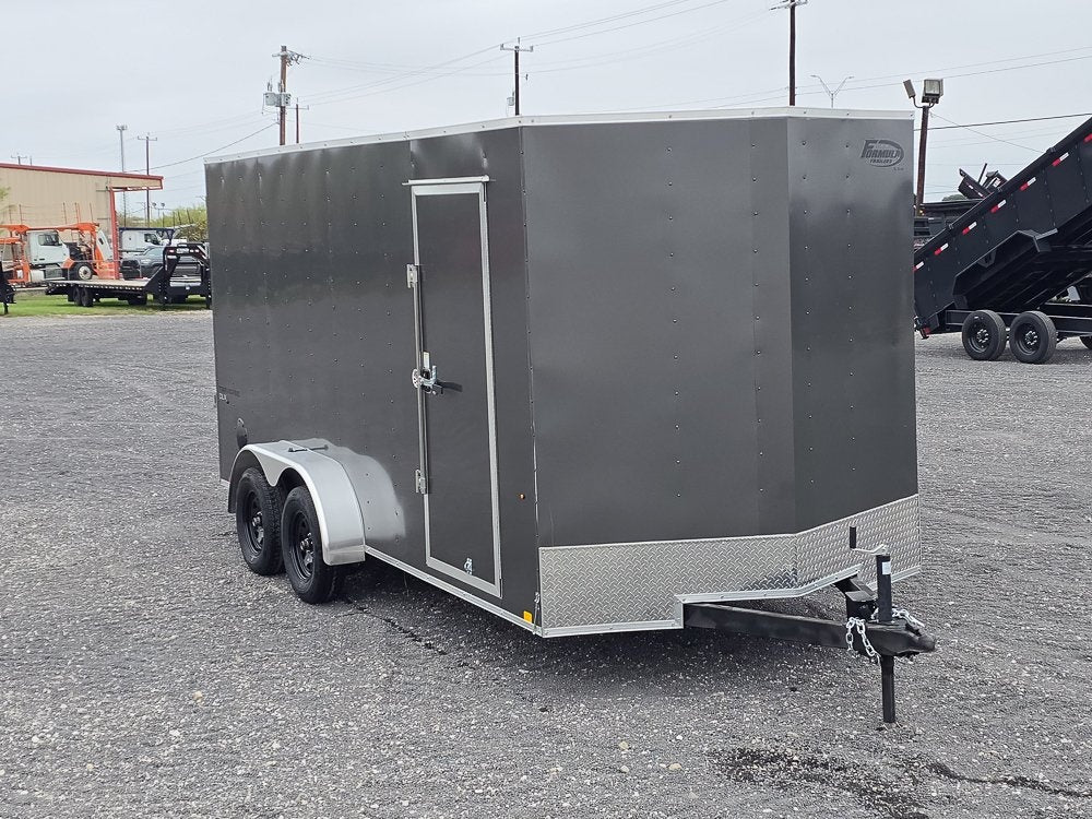 7' x 16' Traverse DLX Flat Top V Nose (2) - 3500 lb Axle - Enclosed - TrailerSwap
