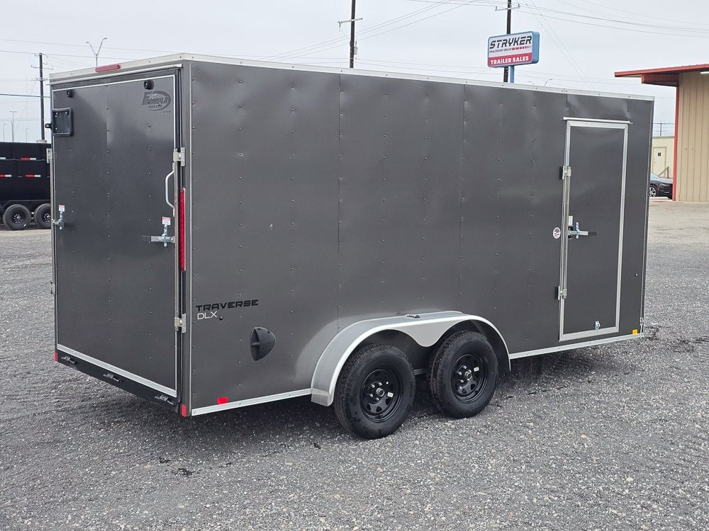 7' x 16' Traverse DLX Flat Top V Nose (2) - 3500 lb Axle - Enclosed - TrailerSwap
