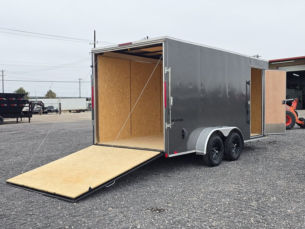 7' x 16' Traverse DLX Flat Top V Nose (2) - 3500 lb Axle - Enclosed - TrailerSwap