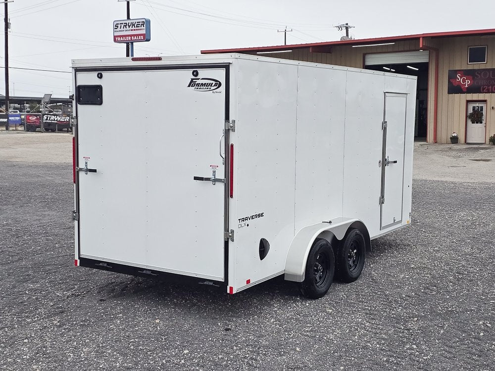7' x 16' Traverse DLX Flat Top V Nose (2) - 3500 lb Axle - Enclosed - TrailerSwap