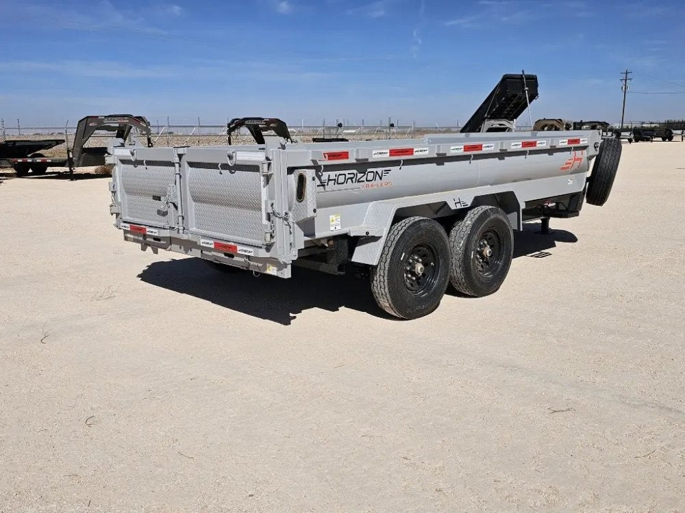 14' Horizon HZ7 Bumper Pull Dump Trailer 24" Side Walls - (2) 7K Axles 15265