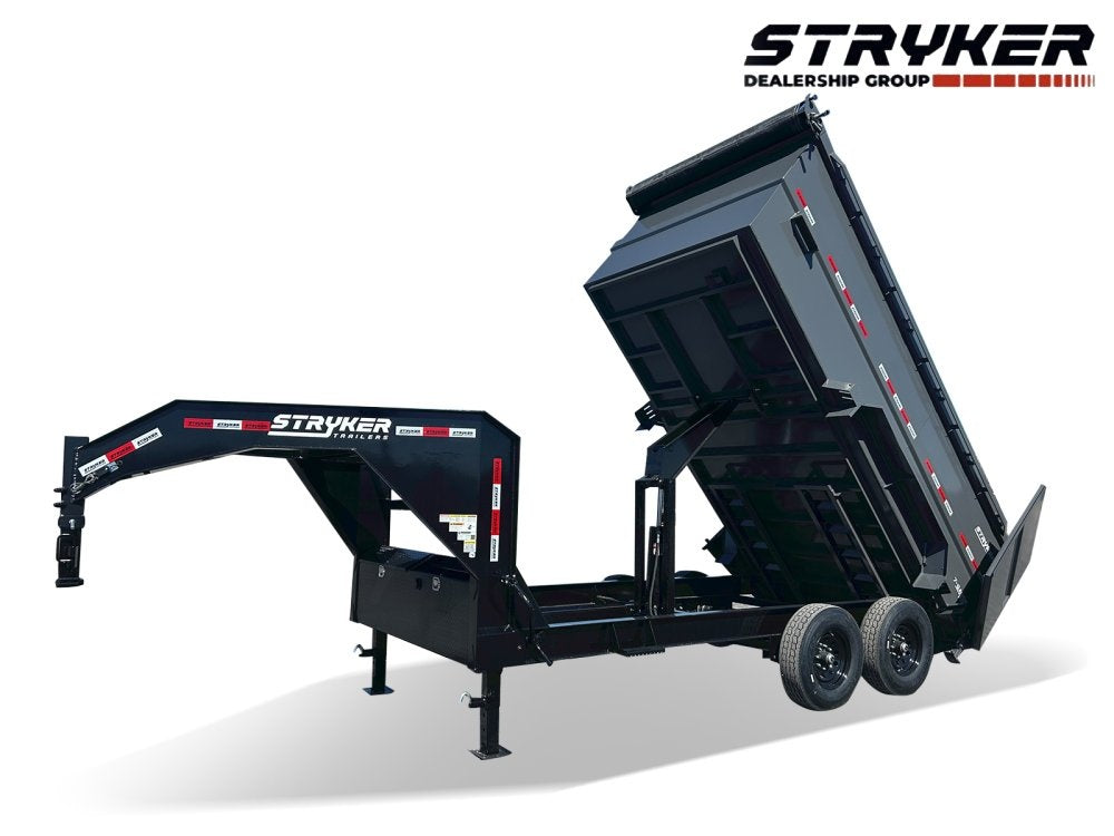14' Stryker SDT Gooseneck Dump Trailer 48" Side Walls - (2) 7k Axles 3931