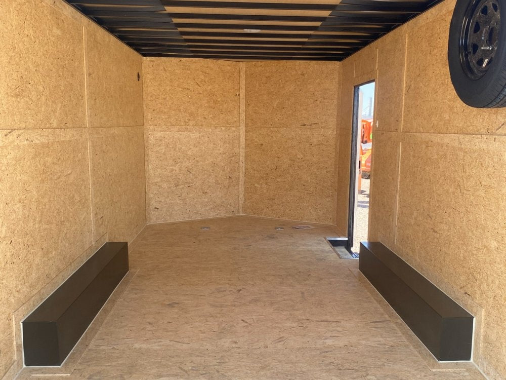 8.5 x 16 Journey SE Flat Top Sloped V Nose Car Hauler (2) 3500 lbs Axles - Enclosed - TrailerSwap