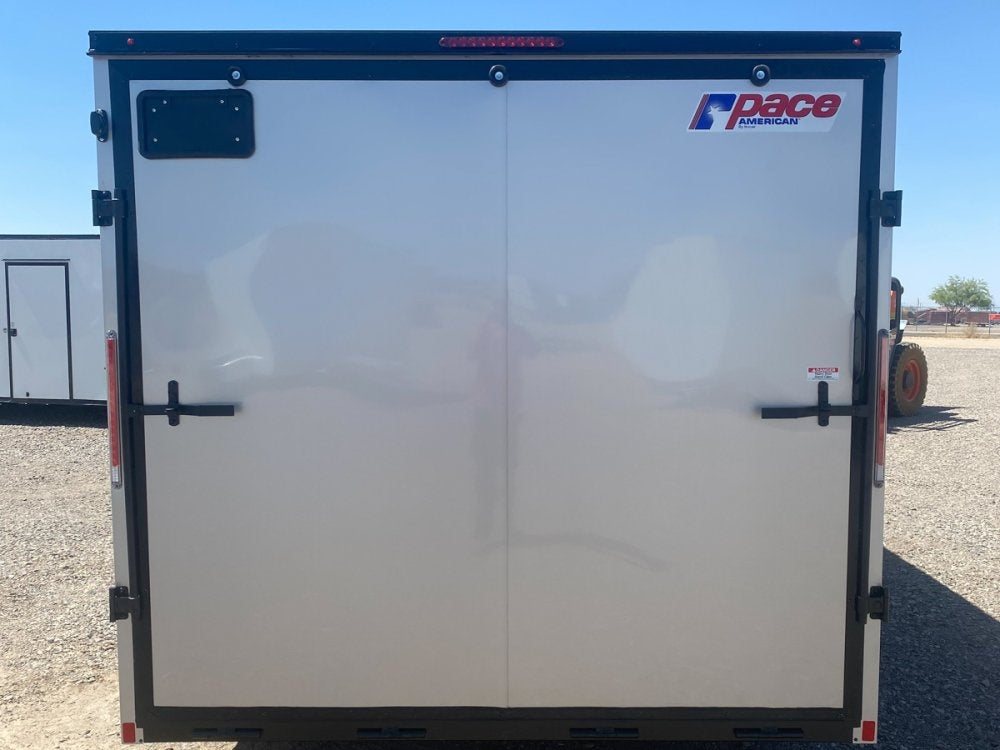 8.5 x 16 Journey SE Flat Top Sloped V Nose Car Hauler (2) 3500 lbs Axles - Enclosed - TrailerSwap