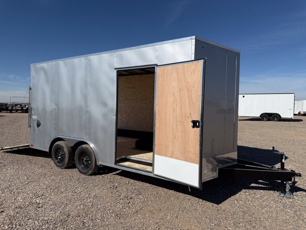 8.5 x 16 Outback DLX Flat Top V Nose Car Hauler (2) - 3500 lbs Axles - Enclosed - TrailerSwap