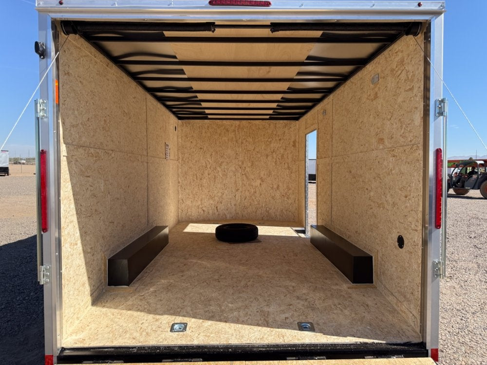 8.5 x 16 Outback DLX Flat Top V Nose Car Hauler (2) - 3500 lbs Axles - Enclosed - TrailerSwap