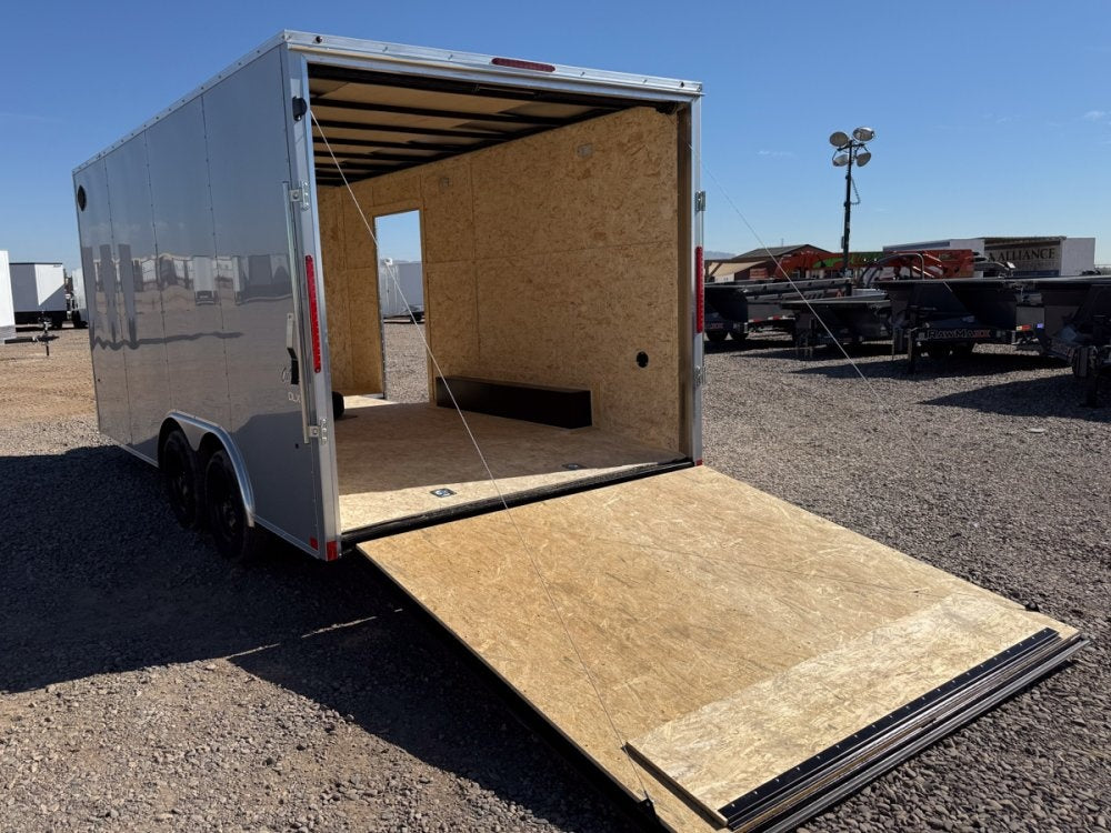 8.5 x 16 Outback DLX Flat Top V Nose Car Hauler (2) - 3500 lbs Axles - Enclosed - TrailerSwap