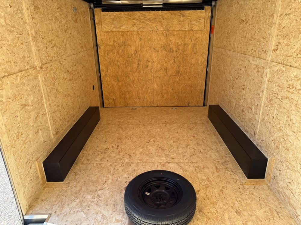 8.5 x 16 Outback DLX Flat Top V Nose Car Hauler (2) - 3500 lbs Axles - Enclosed - TrailerSwap