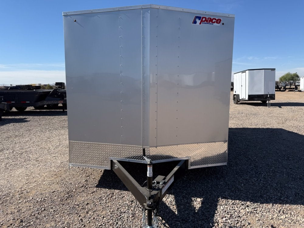 8.5 x 16 Outback DLX Flat Top V Nose Car Hauler (2) - 3500 lbs Axles - Enclosed - TrailerSwap