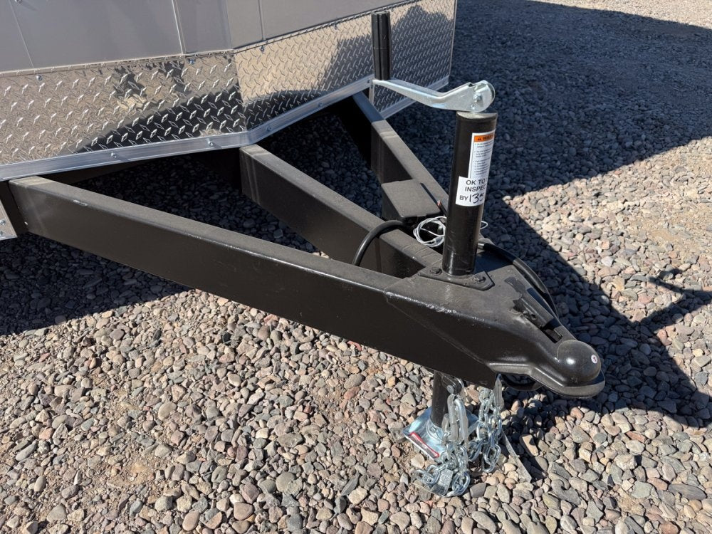 8.5 x 16 Outback DLX Flat Top V Nose Car Hauler (2) - 3500 lbs Axles - Enclosed - TrailerSwap