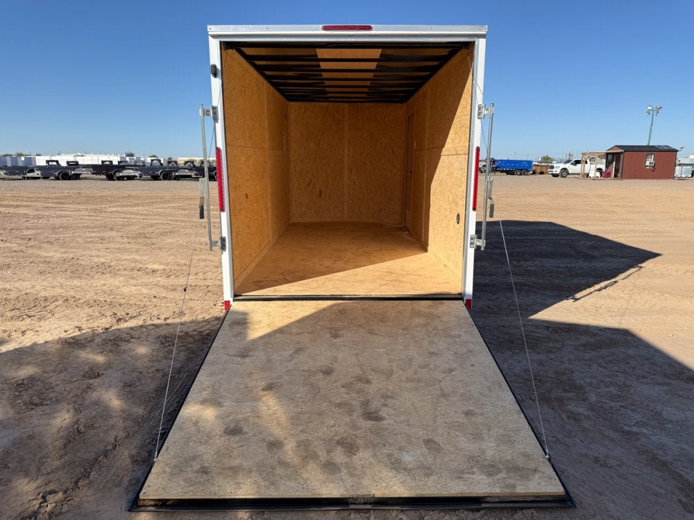 8.5 x 16 Outback DLX Flat Top V Nose Car Hauler (2) - 3500 lbs Axles - Enclosed - TrailerSwap