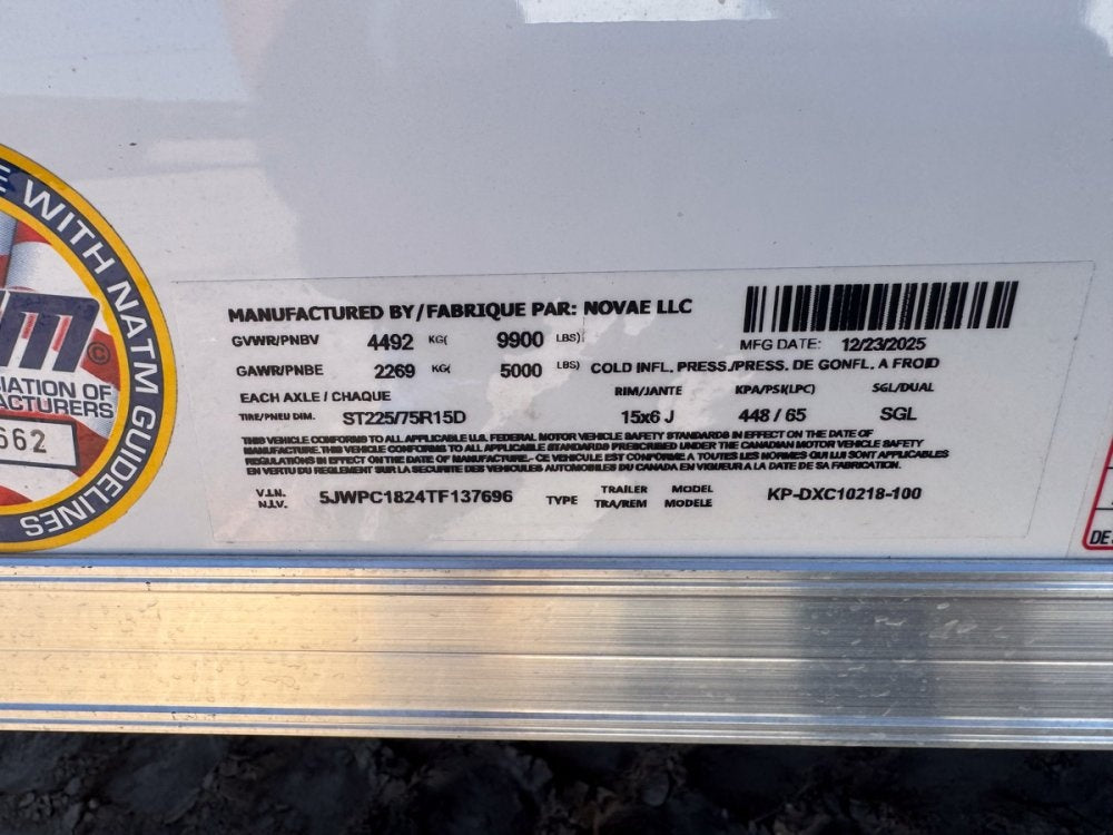 8.5 x 18 Outback DLX Flat Top V Nose Car Hauler - (2) 5200 lbs Axles - Enclosed - TrailerSwap