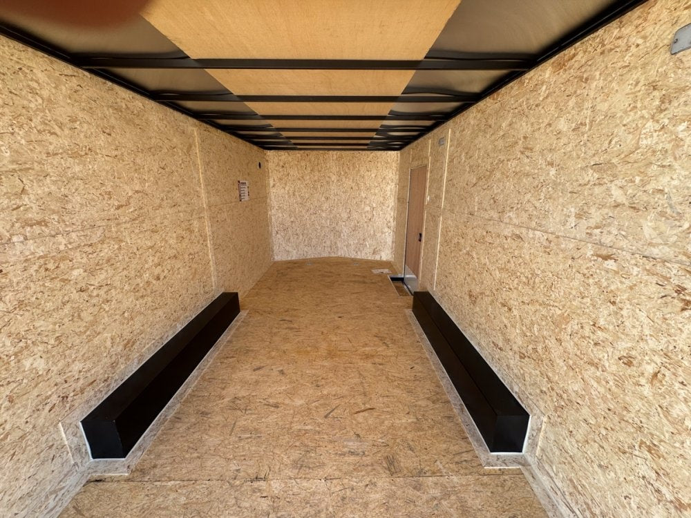 8.5 x 18 Outback DLX Flat Top V Nose Car Hauler - (2) 5200 lbs Axles - Enclosed - TrailerSwap