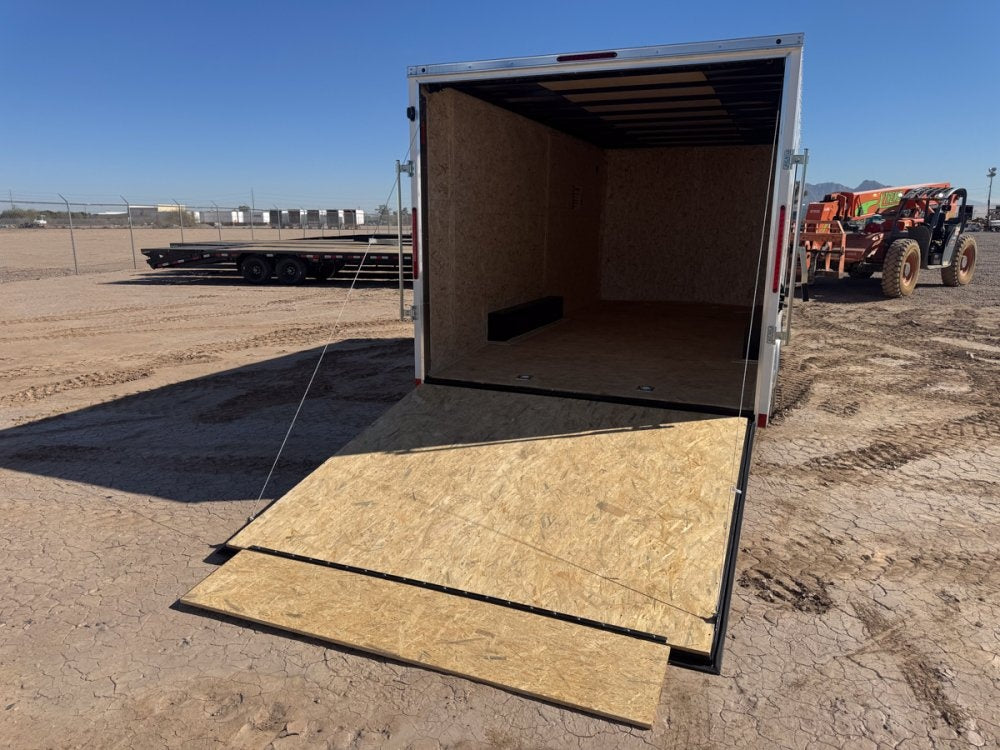 8.5 x 18 Outback DLX Flat Top V Nose Car Hauler - (2) 5200 lbs Axles - Enclosed - TrailerSwap