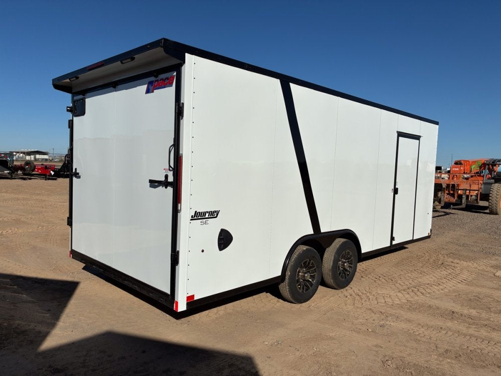 8.5 x 20 Journey SE Flat Top Sloped V Nose Car Hauler (2) 5200 lbs Axles - Enclosed - TrailerSwap