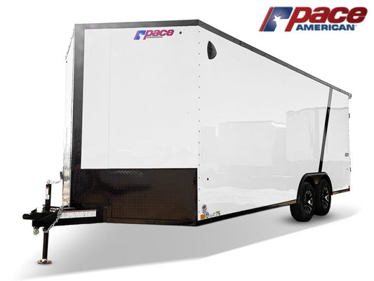 8.5 x 20 Journey SE Flat Top Sloped V Nose Car Hauler (2) 5200 lbs Axles - Enclosed - TrailerSwap