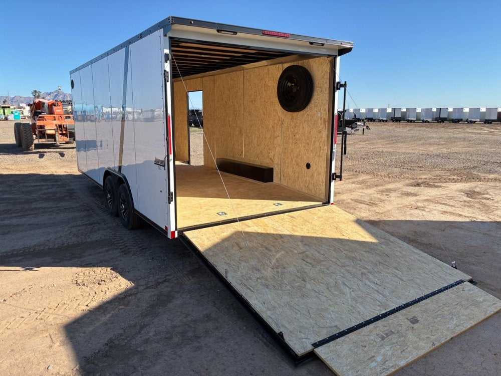 8.5 x 20 Journey SE Flat Top Sloped V Nose Car Hauler (2) 5200 lbs Axles - Enclosed - TrailerSwap