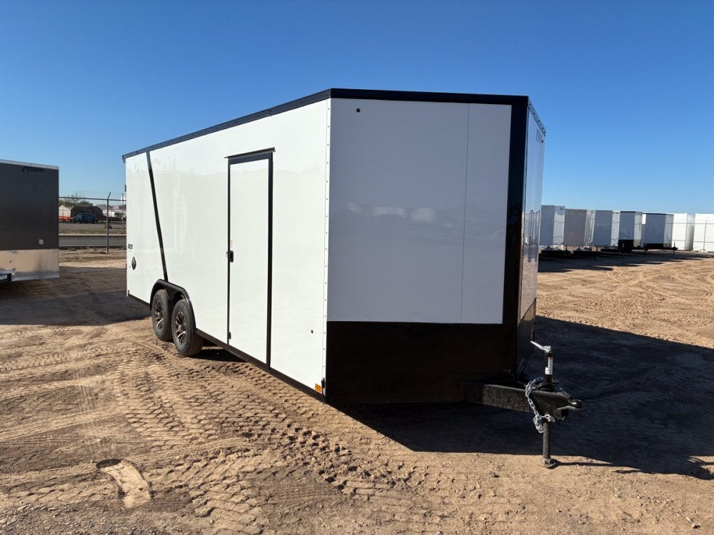 8.5 x 20 Journey SE Flat Top Sloped V Nose Car Hauler (2) 5200 lbs Axles - Enclosed - TrailerSwap