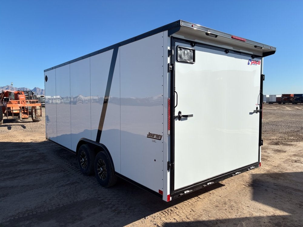 8.5 x 20 Journey SE Flat Top Sloped V Nose Car Hauler (2) 5200 lbs Axles - Enclosed - TrailerSwap