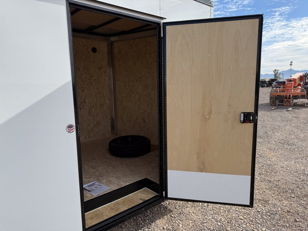 8.5 x 20 Outback DLX Flat Top V Nose Car Hauler (2) - 5200 lbs Axles - Enclosed - TrailerSwap