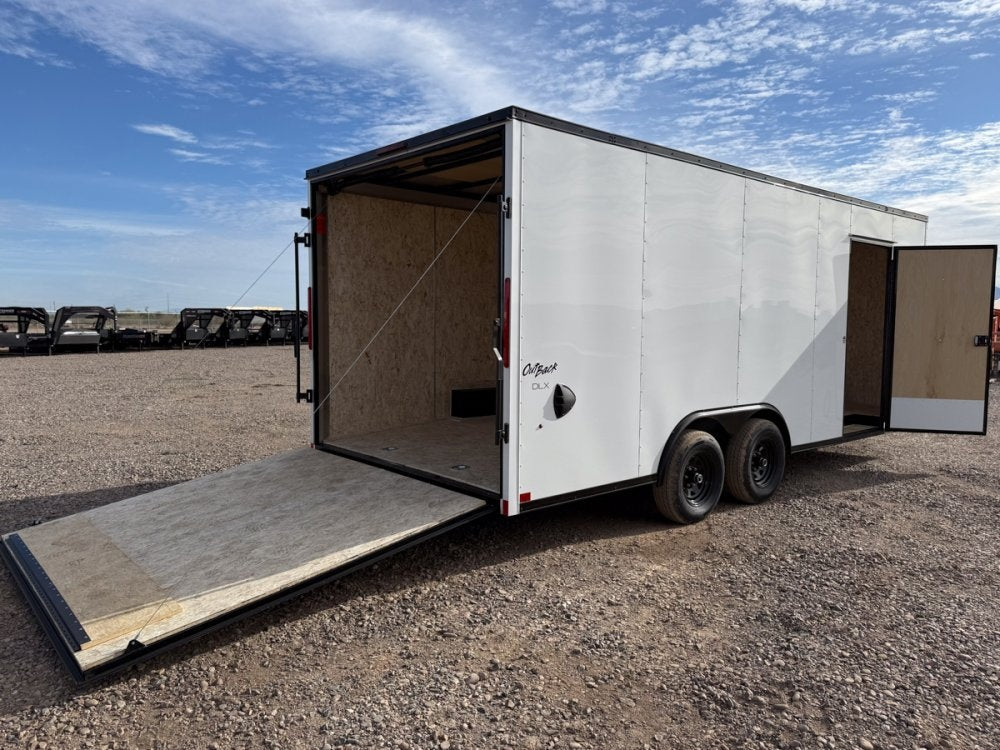 8.5 x 20 Outback DLX Flat Top V Nose Car Hauler (2) - 5200 lbs Axles - Enclosed - TrailerSwap