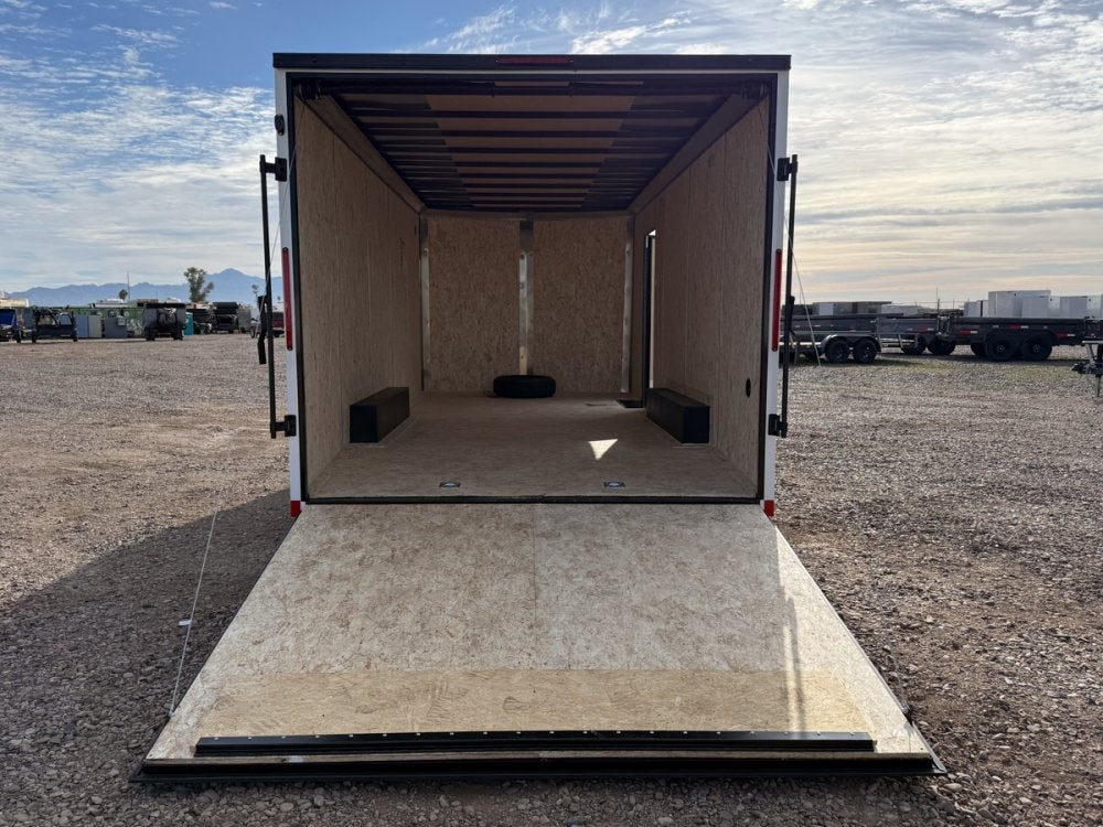 8.5 x 20 Outback DLX Flat Top V Nose Car Hauler (2) - 5200 lbs Axles - Enclosed - TrailerSwap