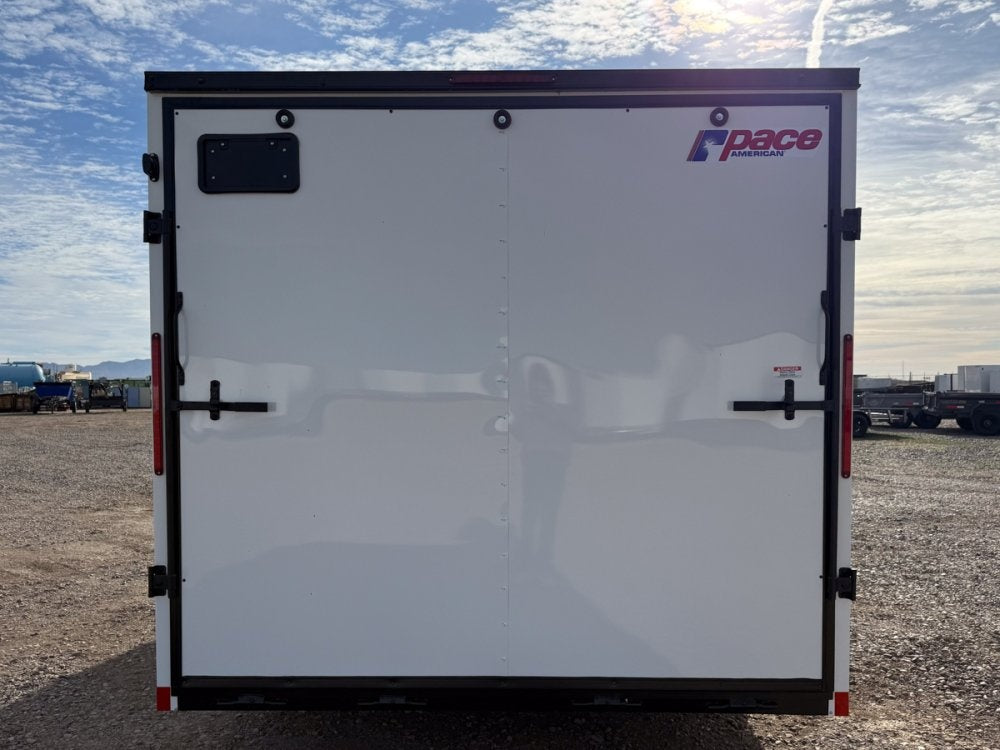 8.5 x 20 Outback DLX Flat Top V Nose Car Hauler (2) - 5200 lbs Axles - Enclosed - TrailerSwap