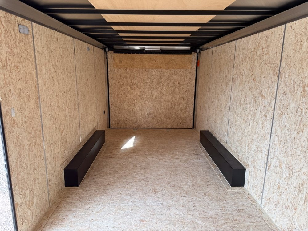 8.5 x 20 Outback DLX Flat Top V Nose Car Hauler (2) - 5200 lbs Axles - Enclosed - TrailerSwap