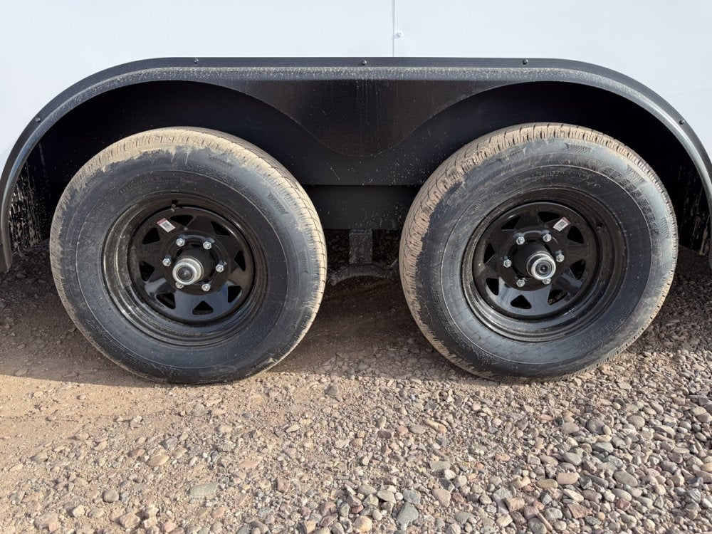 8.5 x 20 Outback DLX Flat Top V Nose Car Hauler (2) - 5200 lbs Axles - Enclosed - TrailerSwap
