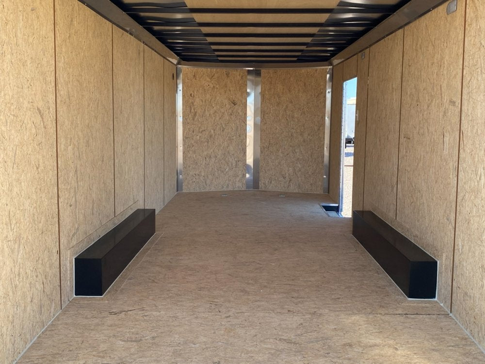 8.5 x 20 Outback DLX Flat Top V Nose Car Hauler (2) - 5200 lbs Axles - Enclosed - TrailerSwap