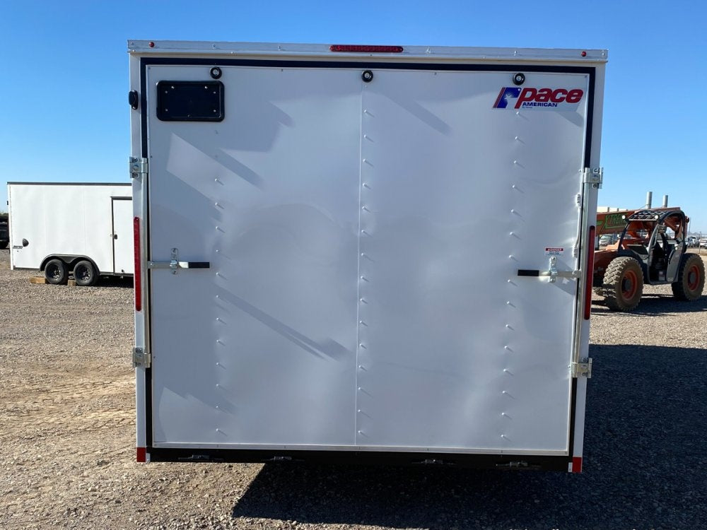 8.5 x 20 Outback DLX Flat Top V Nose Car Hauler (2) - 5200 lbs Axles - Enclosed - Fuel Tank Trailer - TrailerSwap