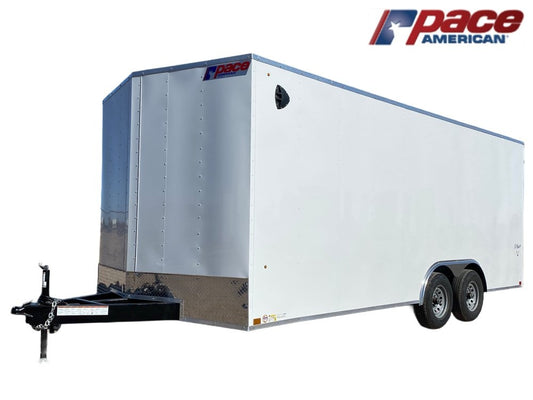 8.5 x 20 Outback DLX Flat Top V Nose Car Hauler (2) - 5200 lbs Axles - Enclosed - TrailerSwap