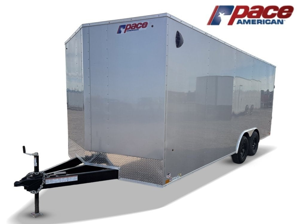 8.5 x 20 Outback DLX Flat Top V Nose Car Hauler (2) - 5200 lbs Axles - Enclosed - TrailerSwap