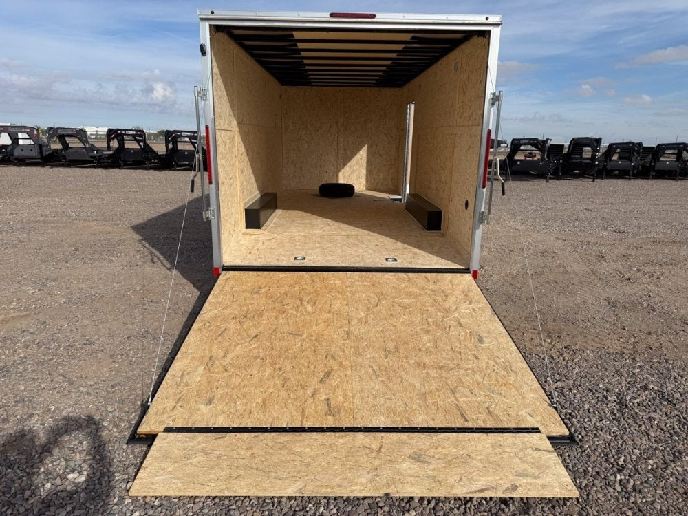 8.5 x 20 Outback DLX Flat Top V Nose Car Hauler (2) - 5200 lbs Axles - Enclosed - TrailerSwap