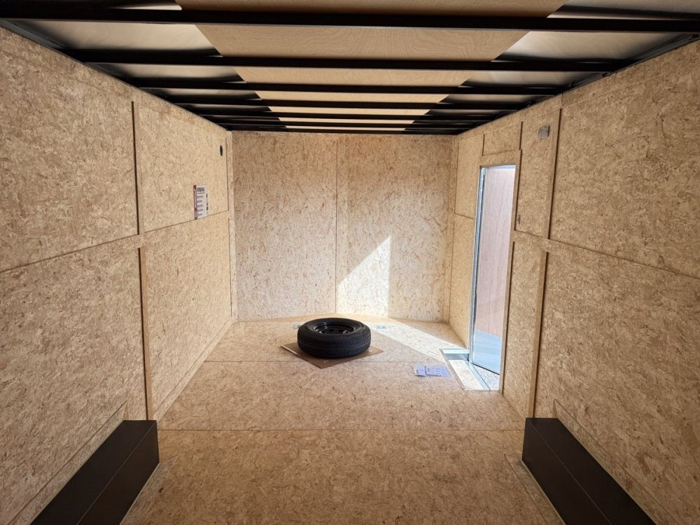 8.5 x 20 Outback DLX Flat Top V Nose Car Hauler (2) - 5200 lbs Axles - Enclosed - TrailerSwap