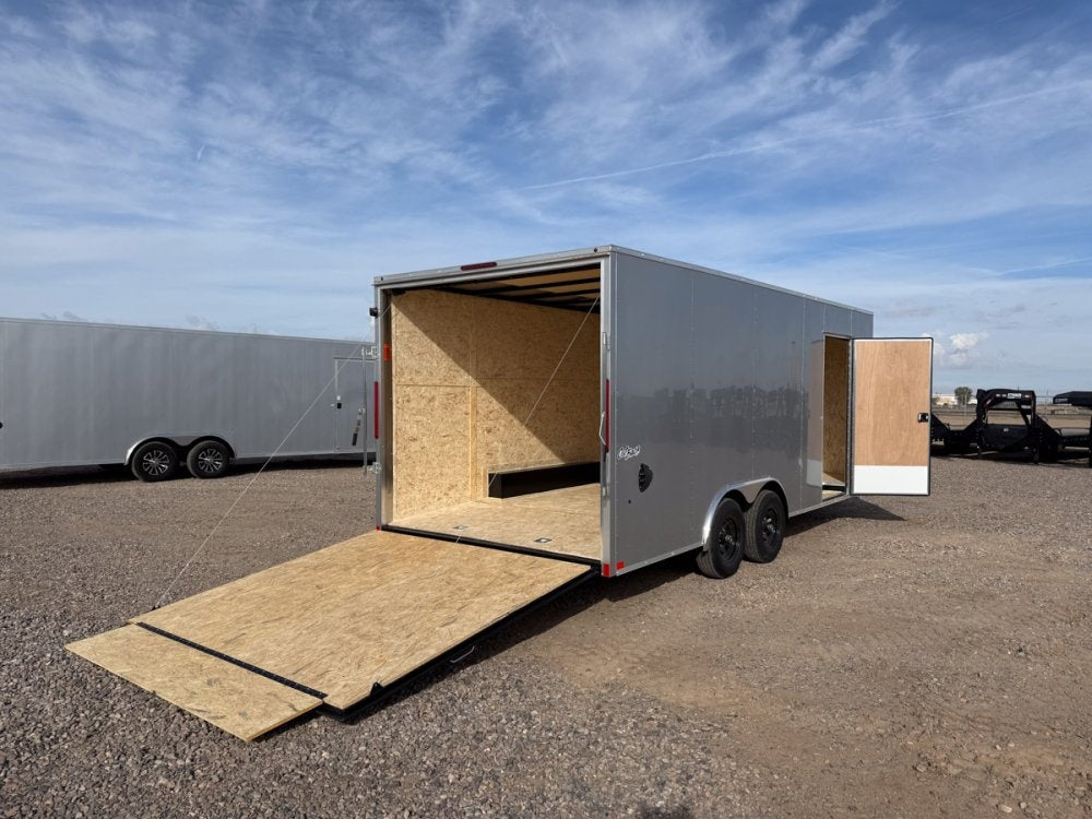 8.5 x 20 Outback DLX Flat Top V Nose Car Hauler (2) - 5200 lbs Axles - Enclosed - TrailerSwap