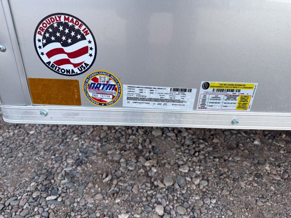 8.5 x 20 Outback DLX Flat Top V Nose Car Hauler (2) - 5200 lbs Axles - Enclosed - TrailerSwap