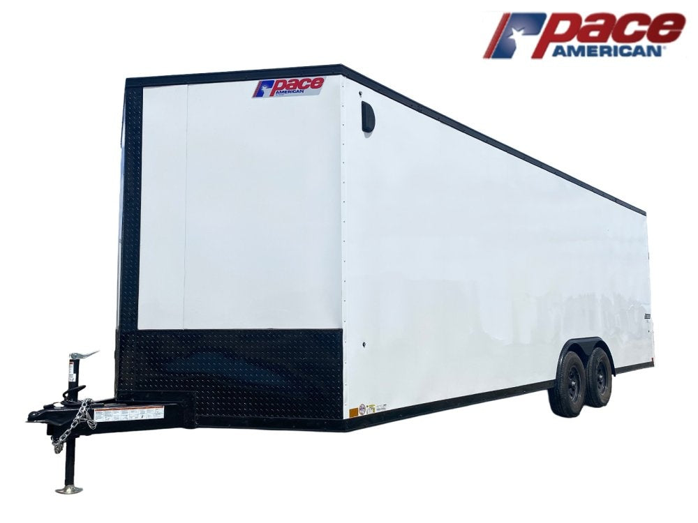 8.5 x 24 Journey SE Flat Top Sloped V Nose Car Hauler (2) 5200 lbs Axles - Enclosed - TrailerSwap