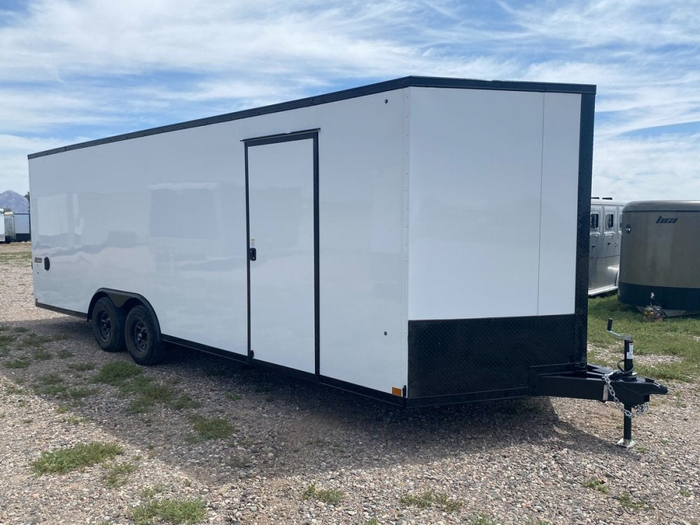 8.5 x 24 Journey SE Flat Top Sloped V Nose Car Hauler (2) 5200 lbs Axles - Enclosed - TrailerSwap