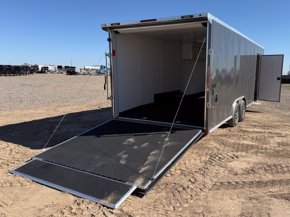 8.5 x 24 Journey SE Flat Top Sloped V Nose Car Hauler (2) 5200 lbs Axles - Enclosed - TrailerSwap