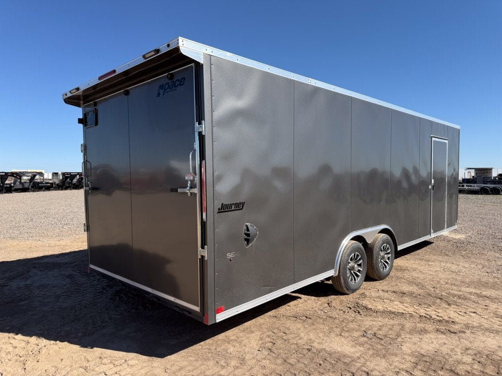8.5 x 24 Journey SE Flat Top Sloped V Nose Car Hauler (2) 5200 lbs Axles - Enclosed - TrailerSwap