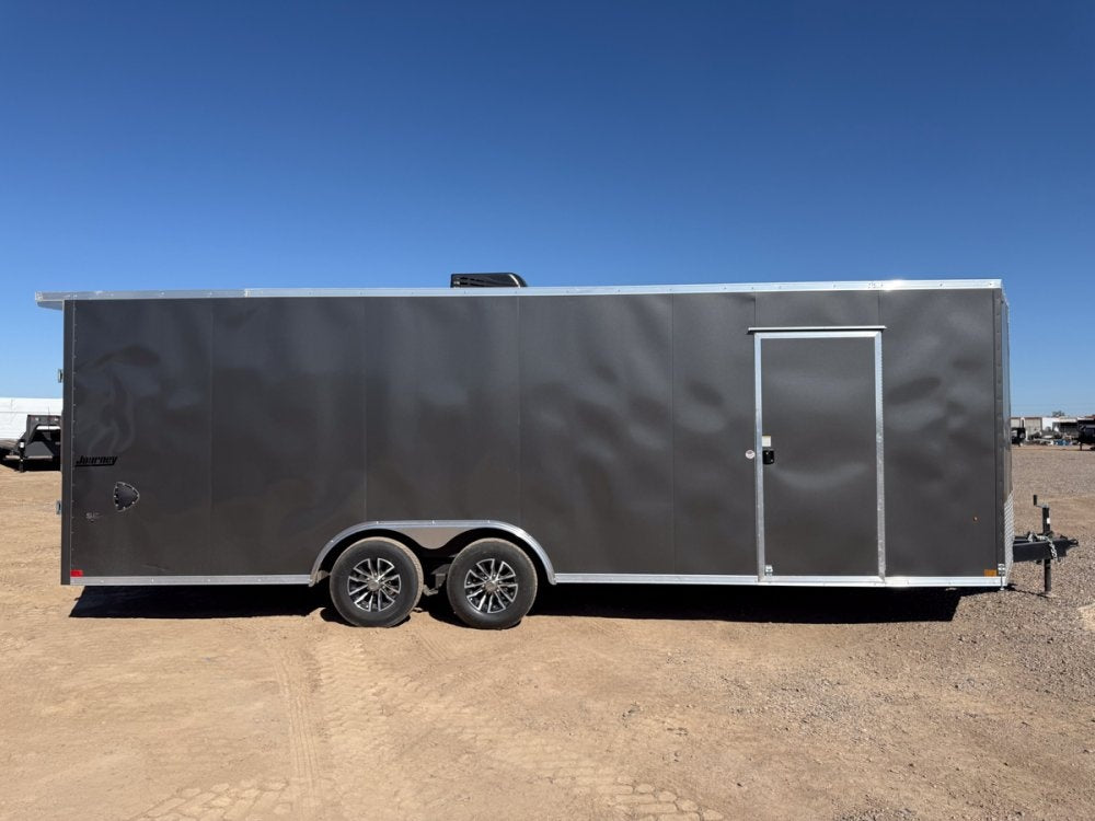8.5 x 24 Journey SE Flat Top Sloped V Nose Car Hauler (2) 5200 lbs Axles - Enclosed - TrailerSwap