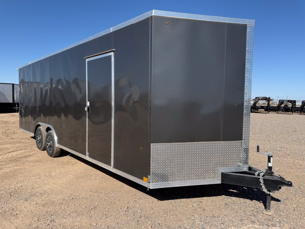 8.5 x 24 Journey SE Flat Top Sloped V Nose Car Hauler (2) 5200 lbs Axles - Enclosed - TrailerSwap